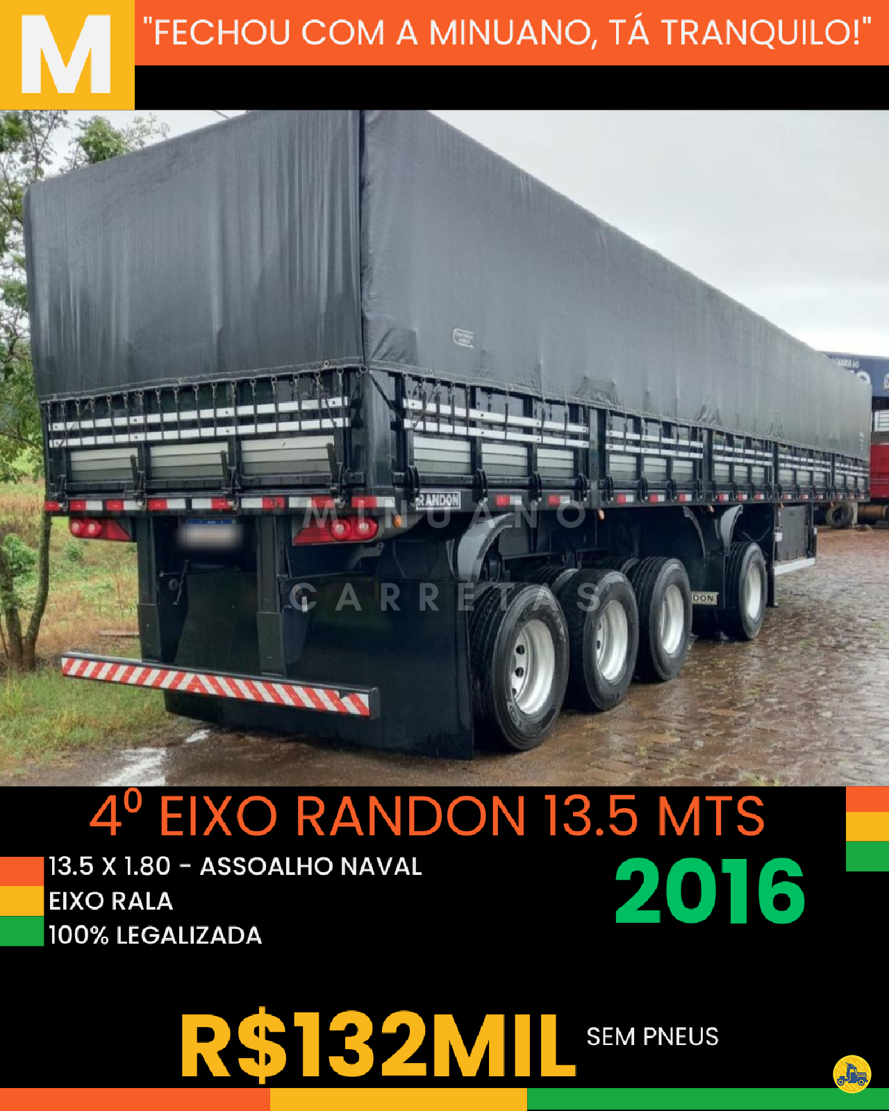 CARRETA SEMI-REBOQUE GRANELEIRO Minuano Carretas VACARIA RIO GRANDE DO SUL RS